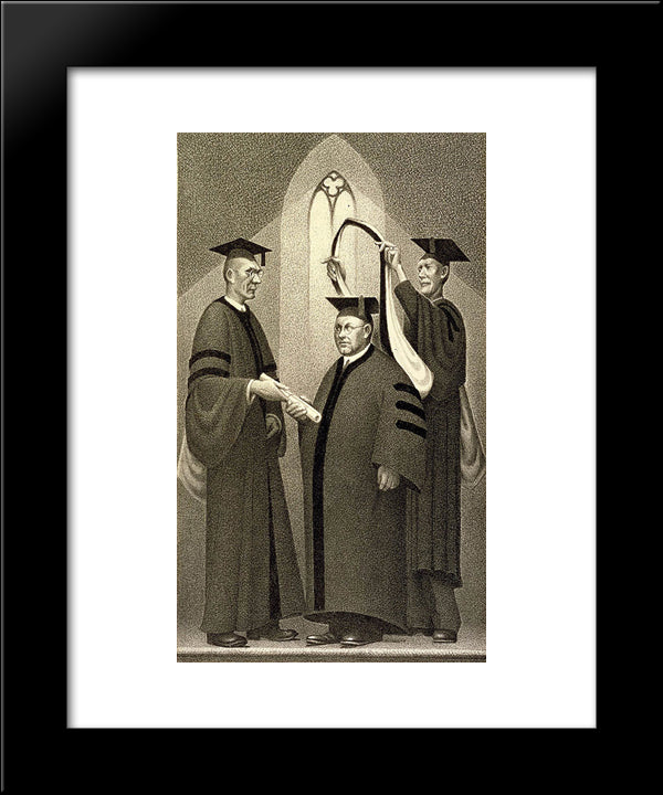 Honorary Degree 20x24 Black Modern Wood Framed Art Print Poster by Wood, Grant