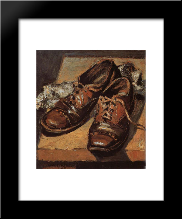 Old Shoes 20x24 Black Modern Wood Framed Art Print Poster by Wood, Grant