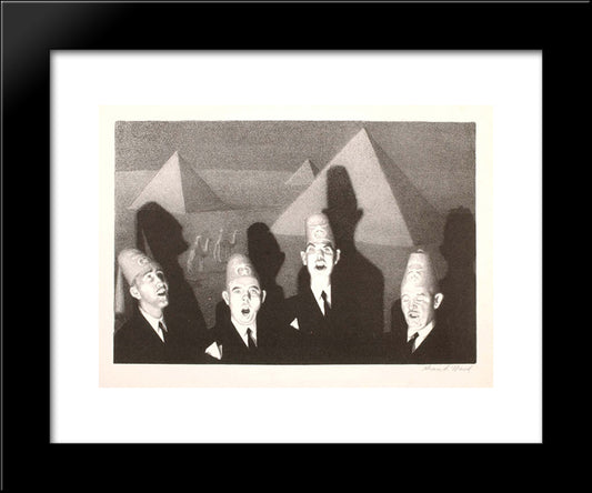 Shrine Quartet 20x24 Black Modern Wood Framed Art Print Poster by Wood, Grant