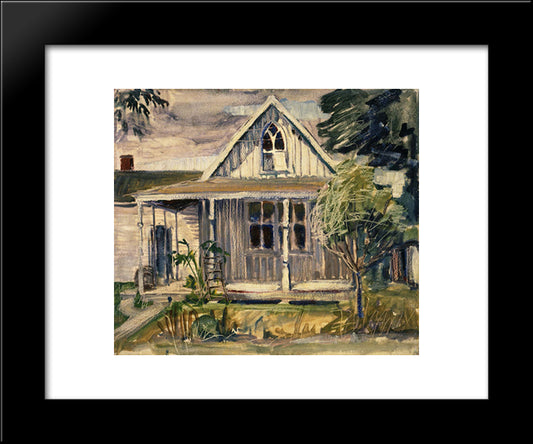 Sketch For House In American Gothic 20x24 Black Modern Wood Framed Art Print Poster by Wood, Grant