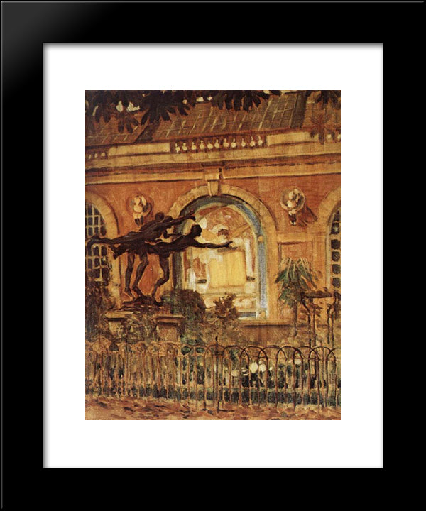 The Canterer Of Luxembourg Park 20x24 Black Modern Wood Framed Art Print Poster by Wood, Grant