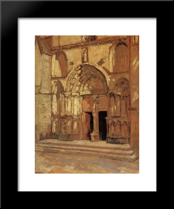 The Church Doorway 20x24 Black Modern Wood Framed Art Print Poster by Wood, Grant