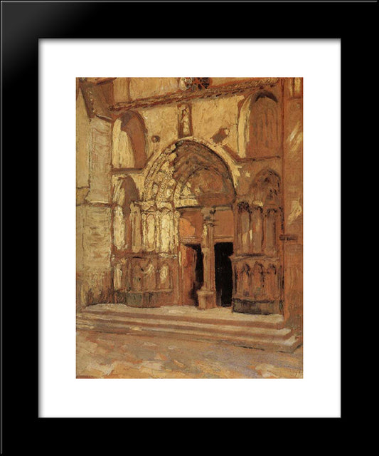 The Church Doorway 20x24 Black Modern Wood Framed Art Print Poster by Wood, Grant