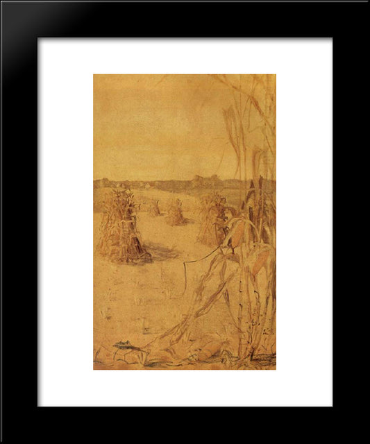 The Corn Field 20x24 Black Modern Wood Framed Art Print Poster by Wood, Grant