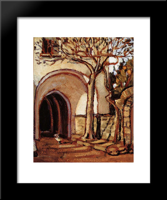 The Courtyard Of Italy 20x24 Black Modern Wood Framed Art Print Poster by Wood, Grant