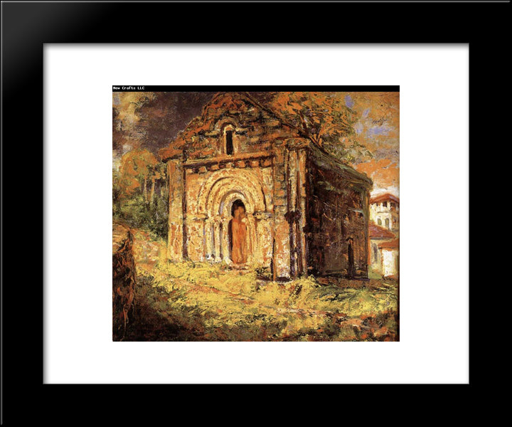 The Little Chapel Chancelade 20x24 Black Modern Wood Framed Art Print Poster by Wood, Grant