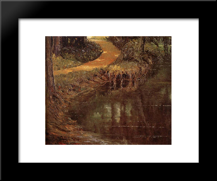 The Path Intersect The Garden 20x24 Black Modern Wood Framed Art Print Poster by Wood, Grant