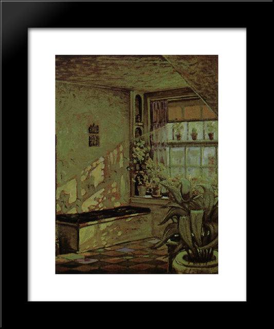 The Sun Shine On The Corner 20x24 Black Modern Wood Framed Art Print Poster by Wood, Grant