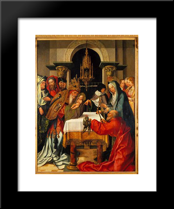 Apresentaco Do Menino No Templo 20x24 Black Modern Wood Framed Art Print Poster by Lopes, Gregorio