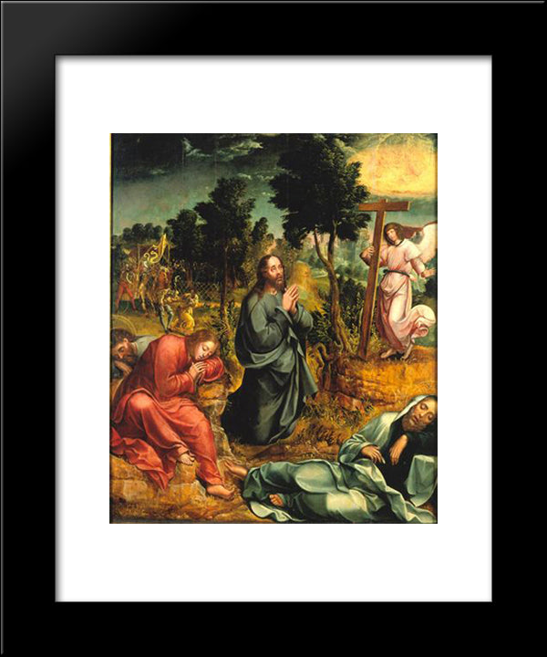 Cristo No Horto 20x24 Black Modern Wood Framed Art Print Poster by Lopes, Gregorio