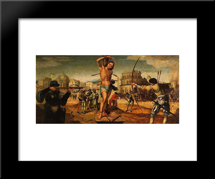 Mart­rio De So Sebastio 20x24 Black Modern Wood Framed Art Print Poster by Lopes, Gregorio