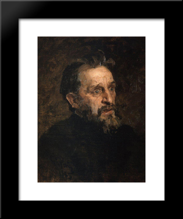 Portrait Of I. Repin (Study) 20x24 Black Modern Wood Framed Art Print Poster by Myasoyedov, Grigoriy