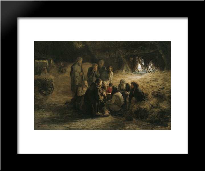 Reading Of The 1861 Manifesto 20x24 Black Modern Wood Framed Art Print Poster by Myasoyedov, Grigoriy