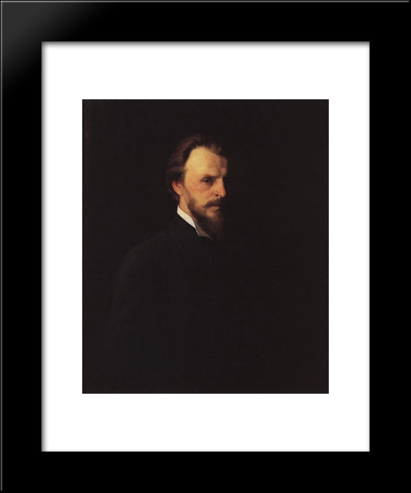 Self-Portrait 20x24 Black Modern Wood Framed Art Print Poster by Myasoyedov, Grigoriy