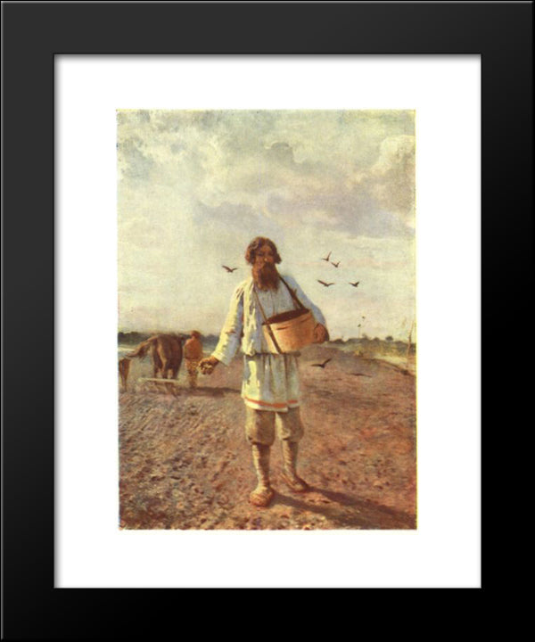 Sower 20x24 Black Modern Wood Framed Art Print Poster by Myasoyedov, Grigoriy