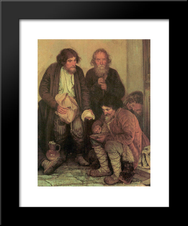 Zemstvo Is Having Their Lunch (Study) 20x24 Black Modern Wood Framed Art Print Poster by Myasoyedov, Grigoriy