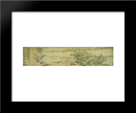 Bamboo Groves In Mist And Rain 20x24 Black Modern Wood Framed Art Print Poster by Daosheng, Guan