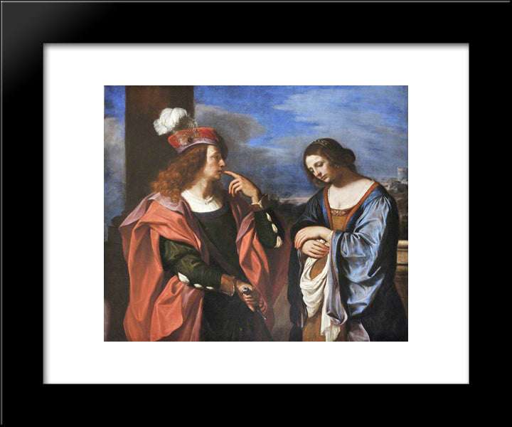 Absalom And Tamar 20x24 Black Modern Wood Framed Art Print Poster by Guercino