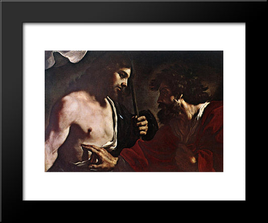 Doubting Thomas 20x24 Black Modern Wood Framed Art Print Poster by Guercino