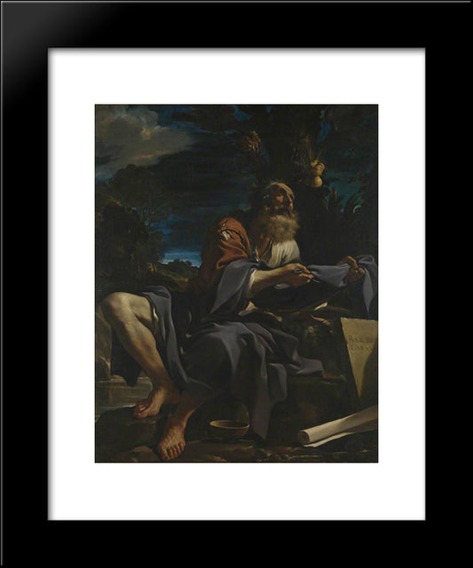 Elijah Fed By Ravens 20x24 Black Modern Wood Framed Art Print Poster by Guercino