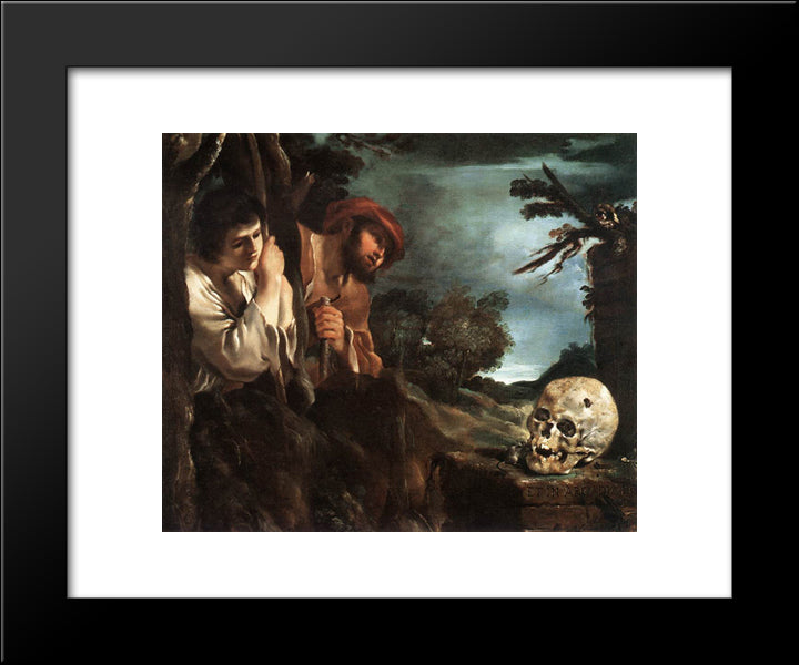 Et In Arcadia Ego 20x24 Black Modern Wood Framed Art Print Poster by Guercino