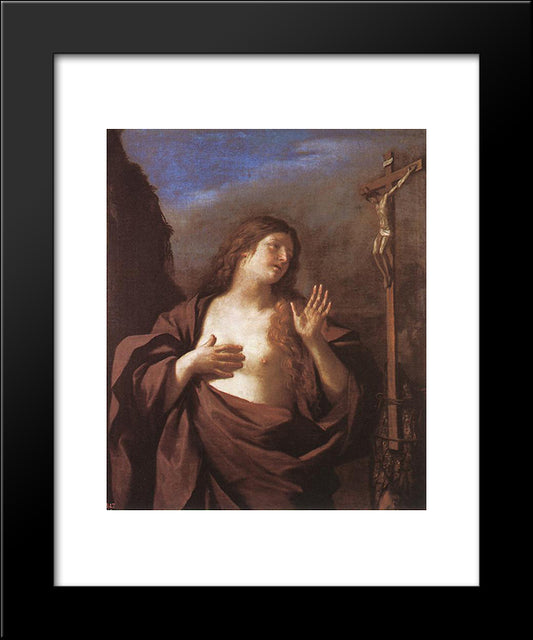 Mary Magdalene In Penitence 20x24 Black Modern Wood Framed Art Print Poster by Guercino