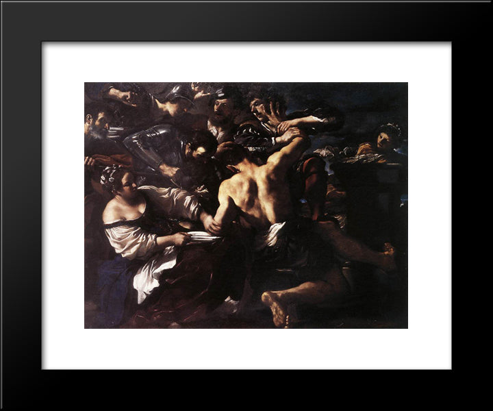 Samson Captured By The Philistines 20x24 Black Modern Wood Framed Art Print Poster by Guercino