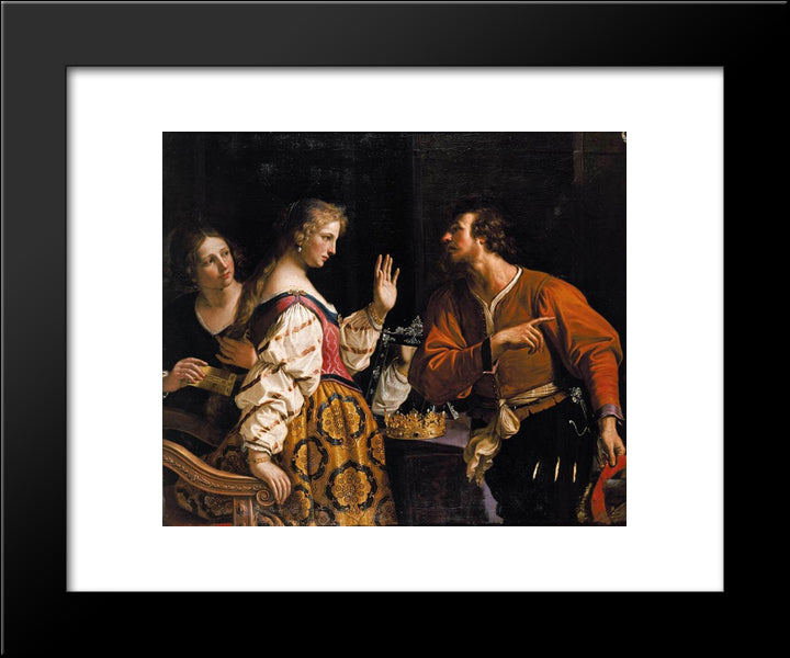 Semiramis Called To Arms 20x24 Black Modern Wood Framed Art Print Poster by Guercino