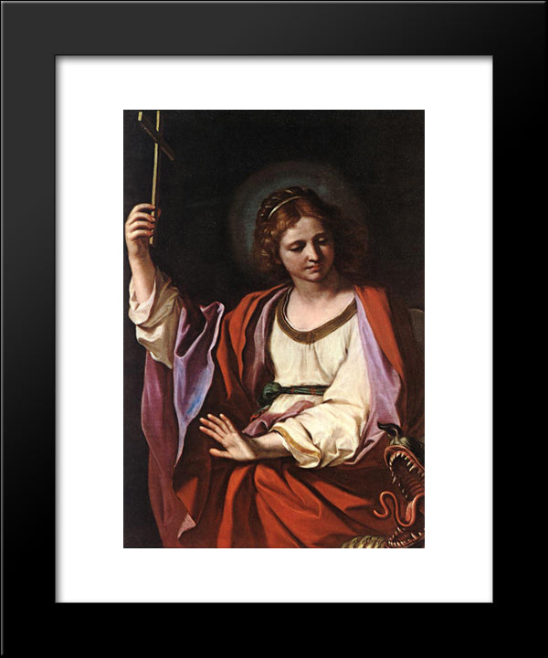 St Marguerite 20x24 Black Modern Wood Framed Art Print Poster by Guercino