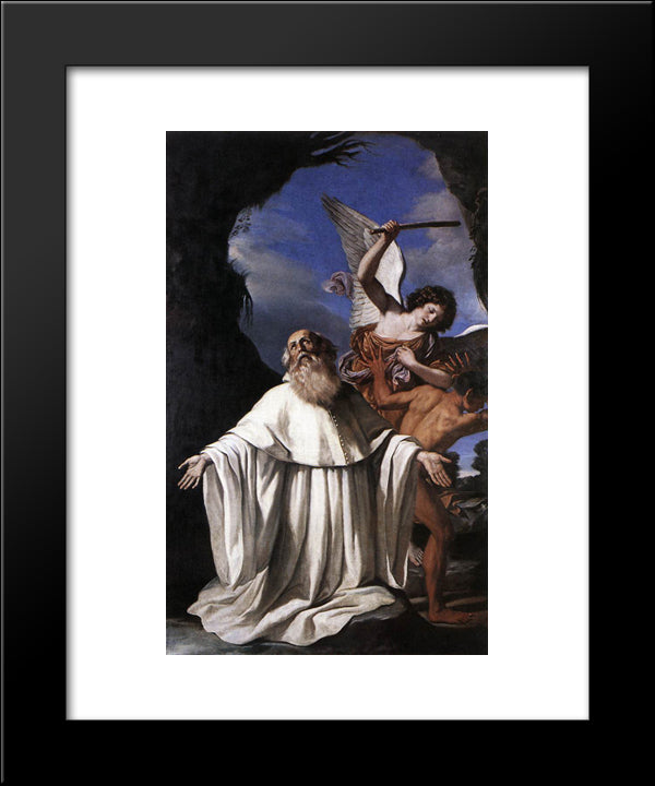 St Romuald 20x24 Black Modern Wood Framed Art Print Poster by Guercino