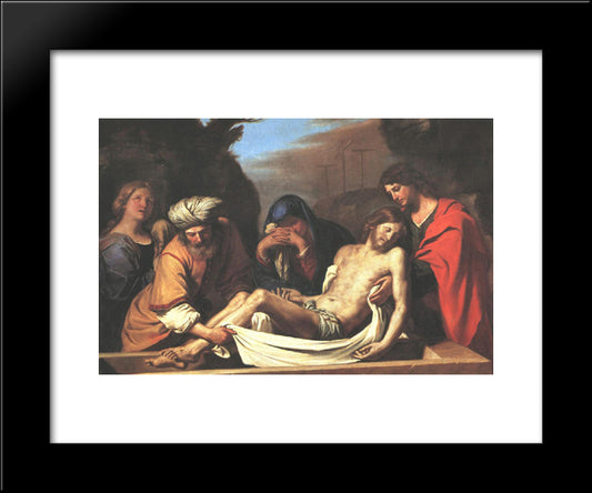 The Entombment Of Christ 20x24 Black Modern Wood Framed Art Print Poster by Guercino