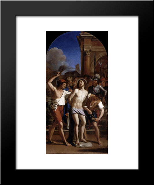 The Flagellation Of Christ 20x24 Black Modern Wood Framed Art Print Poster by Guercino