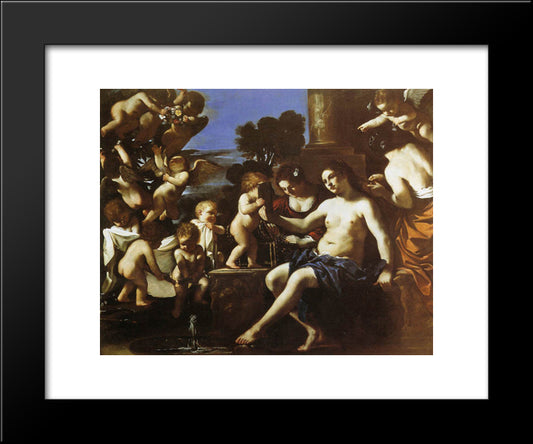 The Toilet Of Venus 20x24 Black Modern Wood Framed Art Print Poster by Guercino