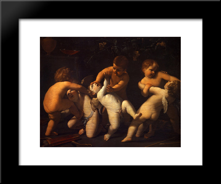 Angels 20x24 Black Modern Wood Framed Art Print Poster by Reni, Guido
