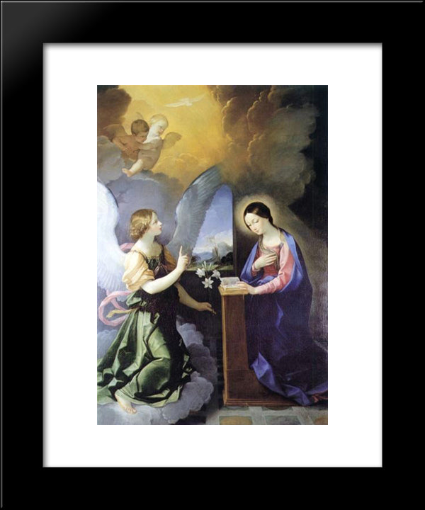 Annunciation 20x24 Black Modern Wood Framed Art Print Poster by Reni, Guido