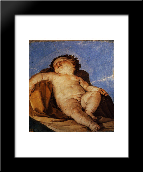 Cherub Sleeps 20x24 Black Modern Wood Framed Art Print Poster by Reni, Guido