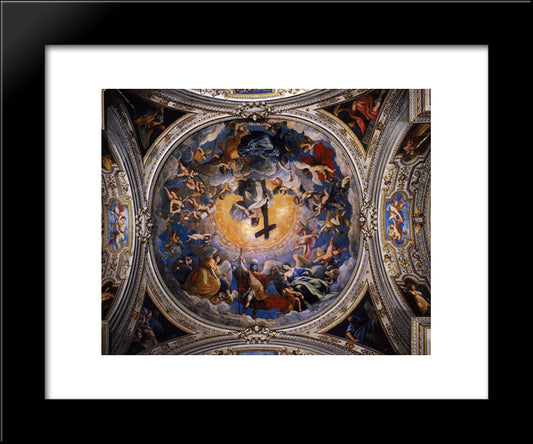 Christ In Glory Between The Angels And Archangels 20x24 Black Modern Wood Framed Art Print Poster by Reni, Guido