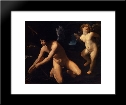 Crowned Love And Profane Love 20x24 Black Modern Wood Framed Art Print Poster by Reni, Guido