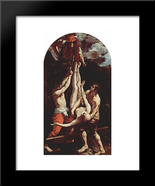 Crucifixion Of St. Peter 20x24 Black Modern Wood Framed Art Print Poster by Reni, Guido
