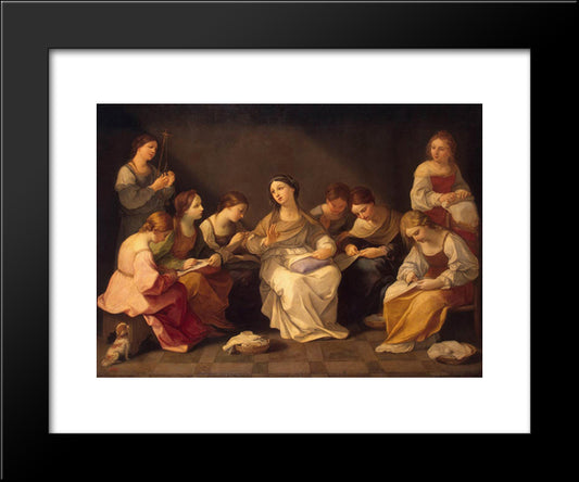 Education Of The Virgin 20x24 Black Modern Wood Framed Art Print Poster by Reni, Guido
