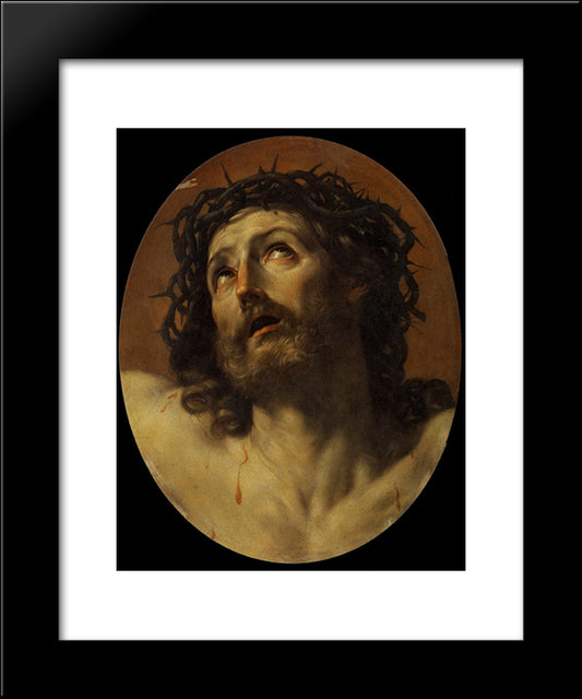 Head Of Christ Crowned With Thorns 20x24 Black Modern Wood Framed Art Print Poster by Reni, Guido