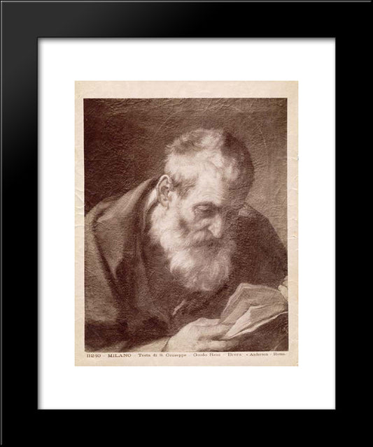 Head Of Saint Joseph 20x24 Black Modern Wood Framed Art Print Poster by Reni, Guido