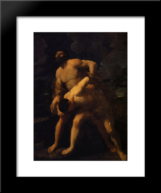 Hercules And Achelous 20x24 Black Modern Wood Framed Art Print Poster by Reni, Guido