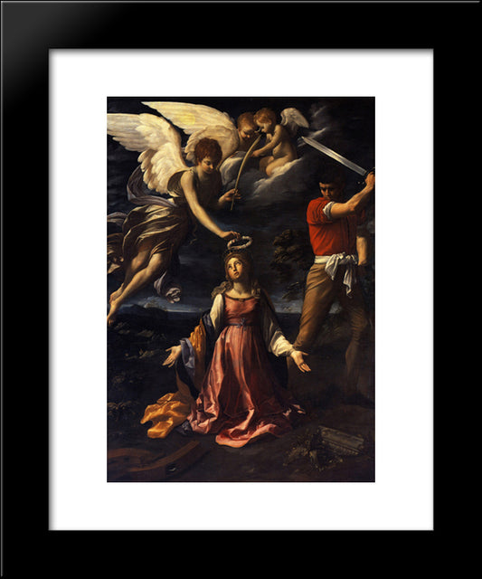 Martyrdom Of Saint Catherine Of Alexandria 20x24 Black Modern Wood Framed Art Print Poster by Reni, Guido