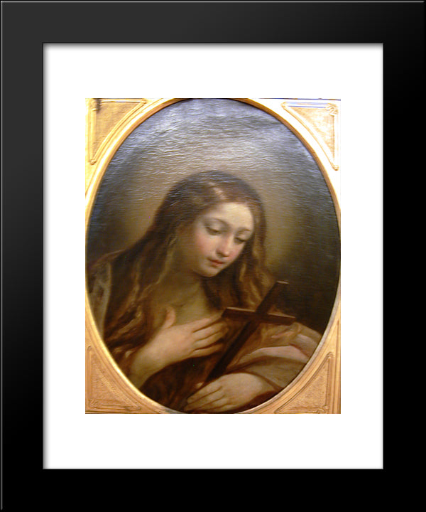 Mary Magadalen 20x24 Black Modern Wood Framed Art Print Poster by Reni, Guido