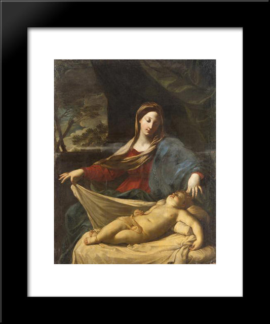 Mary With Child 20x24 Black Modern Wood Framed Art Print Poster by Reni, Guido