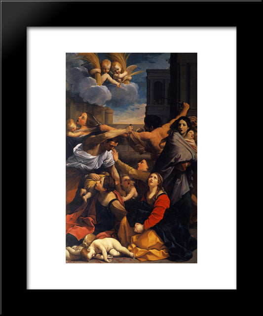 Massacre Of The Innocents 20x24 Black Modern Wood Framed Art Print Poster by Reni, Guido