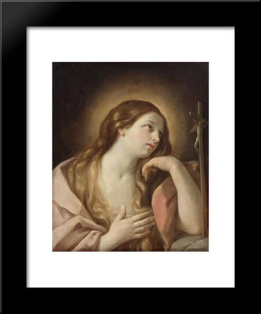 Penitent Mary Magdalene 20x24 Black Modern Wood Framed Art Print Poster by Reni, Guido