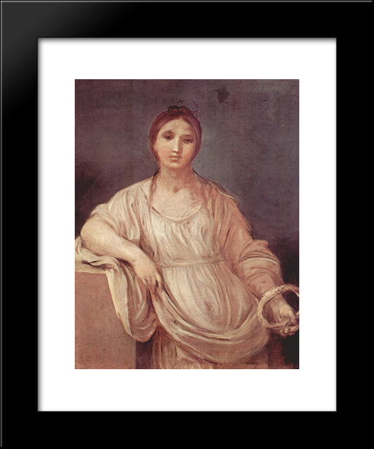 Portrait Of A Girl With Crown 20x24 Black Modern Wood Framed Art Print Poster by Reni, Guido