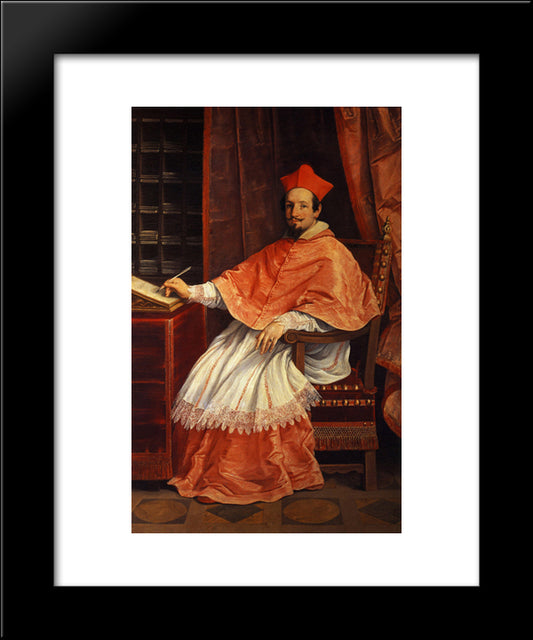 Portrait Of Cardinal Bernardino Spada 20x24 Black Modern Wood Framed Art Print Poster by Reni, Guido